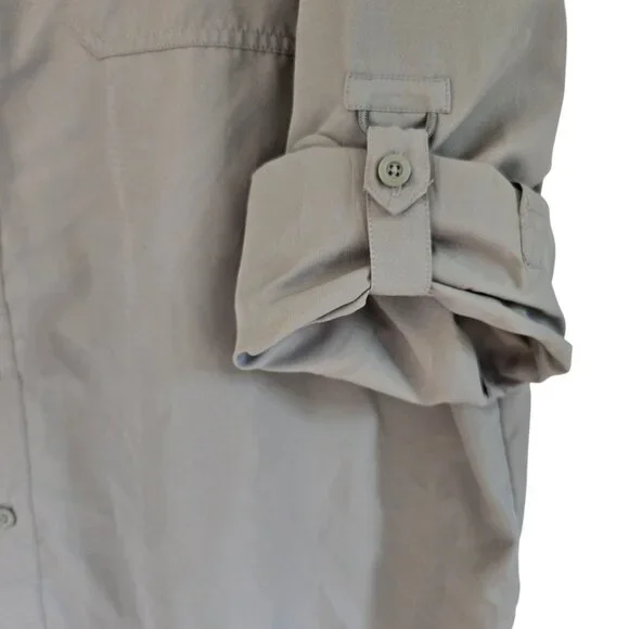 Habit Mens Solar Factor Long Sleeve Fishing Hiking Shirt Vented Grey Brown 2XL - Picture 11 of 14